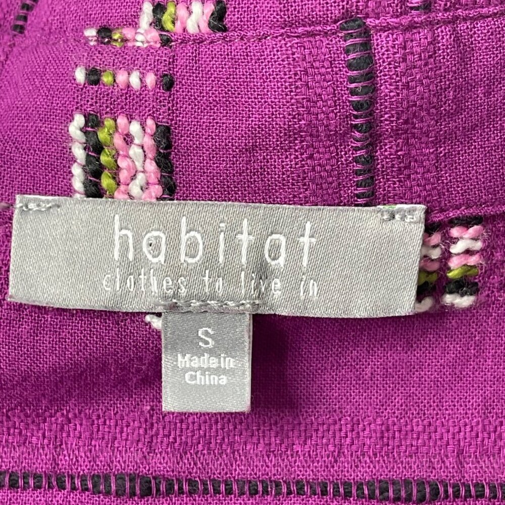 Habitat Pocket Shirt Women's S Purple Oversize Relaxed Fit Lagenlook Chore - Picture 3 of 6
